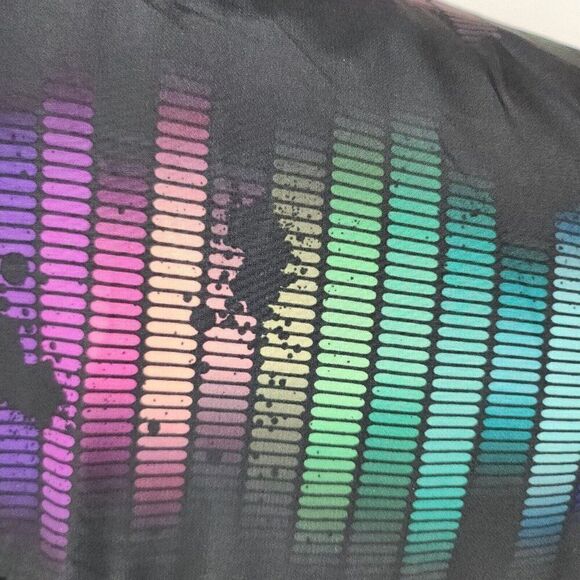 Fila Full Zip Athletic Fleece Track Jacket Black Neon Graphic Pockets Womens M - Picture 5 of 7